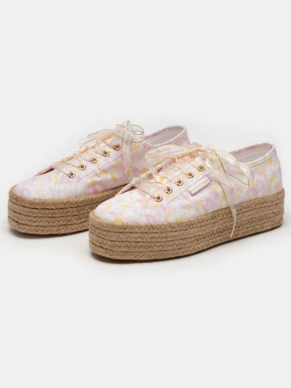 SUPERGA x LoveShackFancy Womens Perky Peach Sneakers Platform US 9 with Box Bag